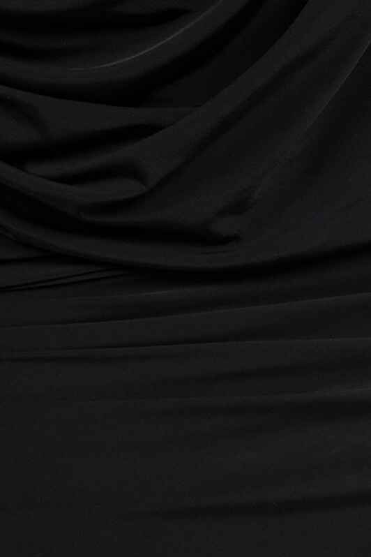 RC Asymmetric Draped Maxi Dress BLACK WKT144-LL006