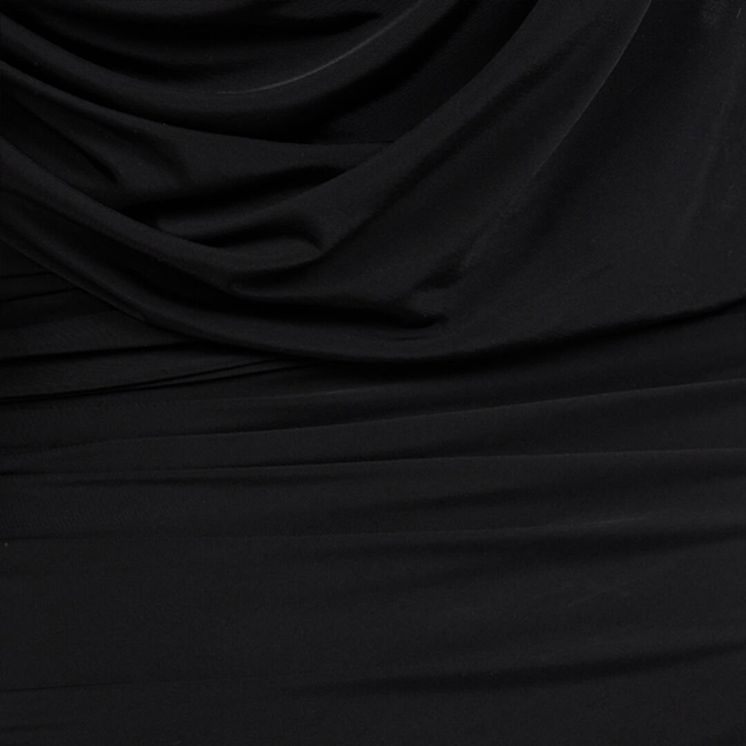 RC Asymmetric Draped Maxi Dress BLACK WKT144-LL006