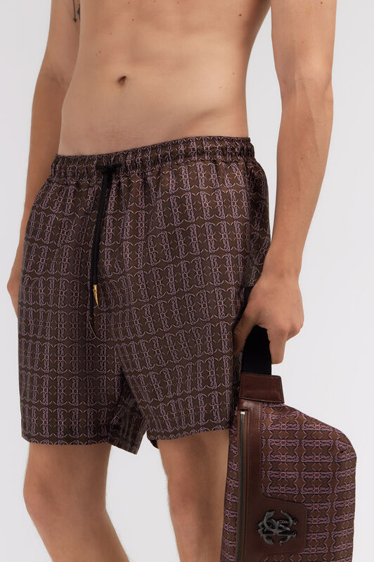 RC Swim shorts with RC print Brown SYH00A-5RF71