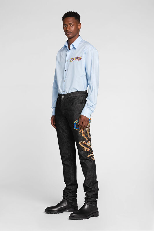 RC Logo-print straight-leg jeans Black QRJ215-DL005