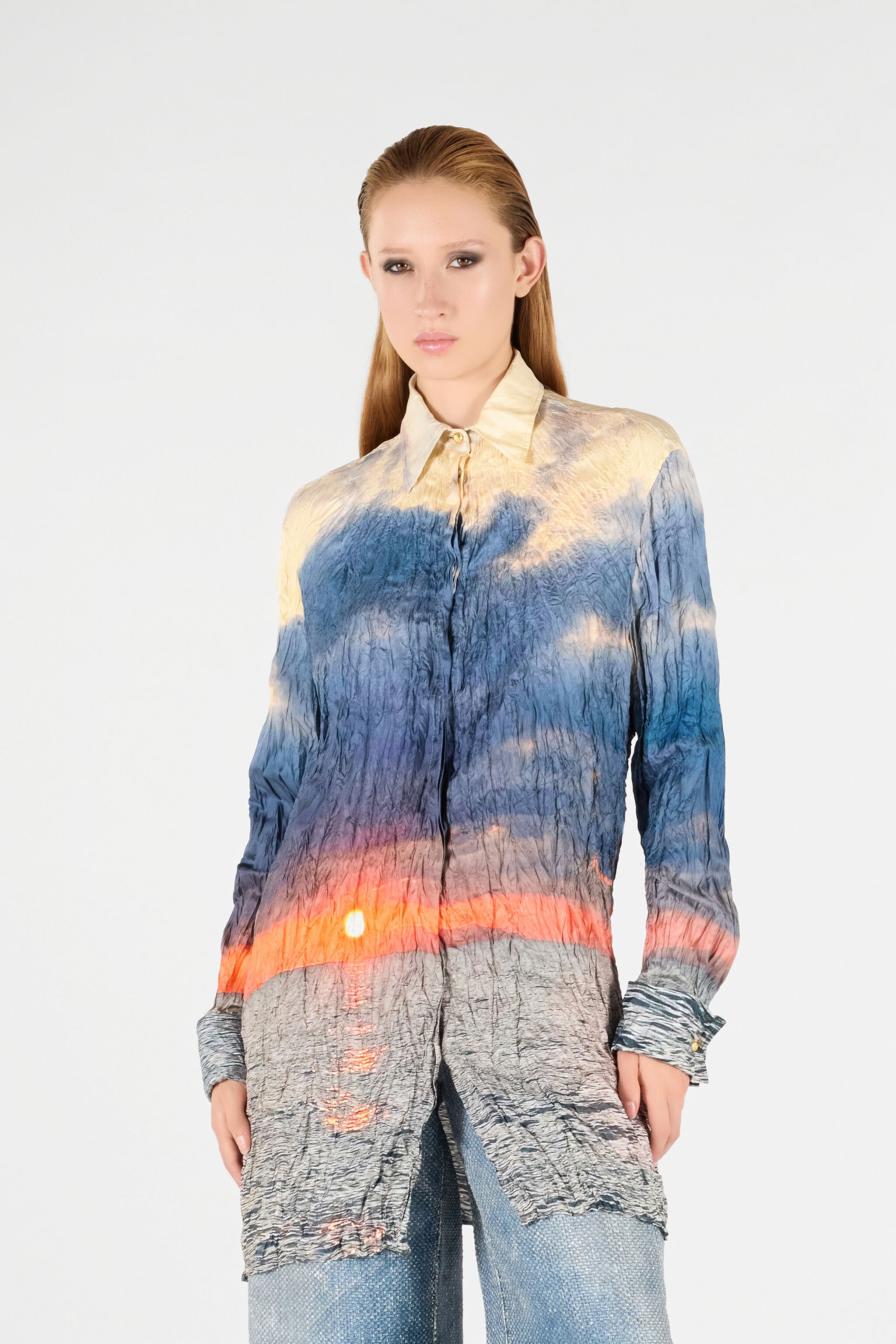 RC Sunrise Print Dress Blue/Orange UWT160-4QN96