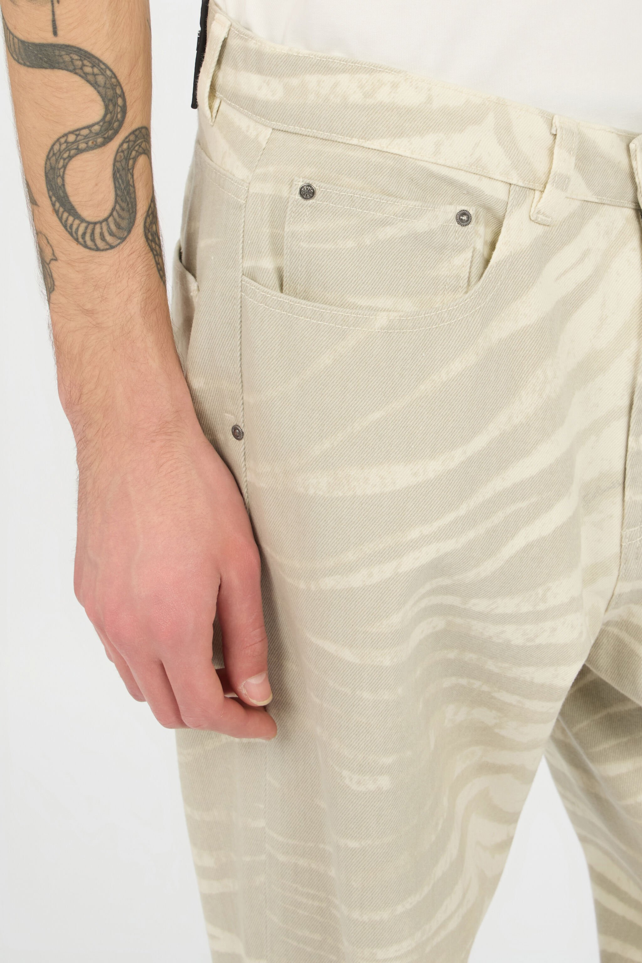 JC Natural Barb Print Jeans OFF WHITE WFJ007-WF020