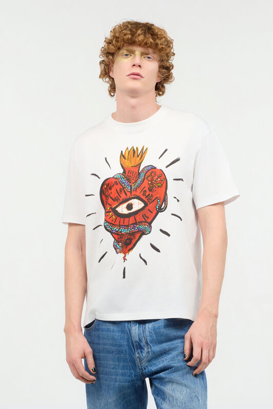 JC T-Shirt With Heart JC T-Shirt With Heart White UFT035-UF055