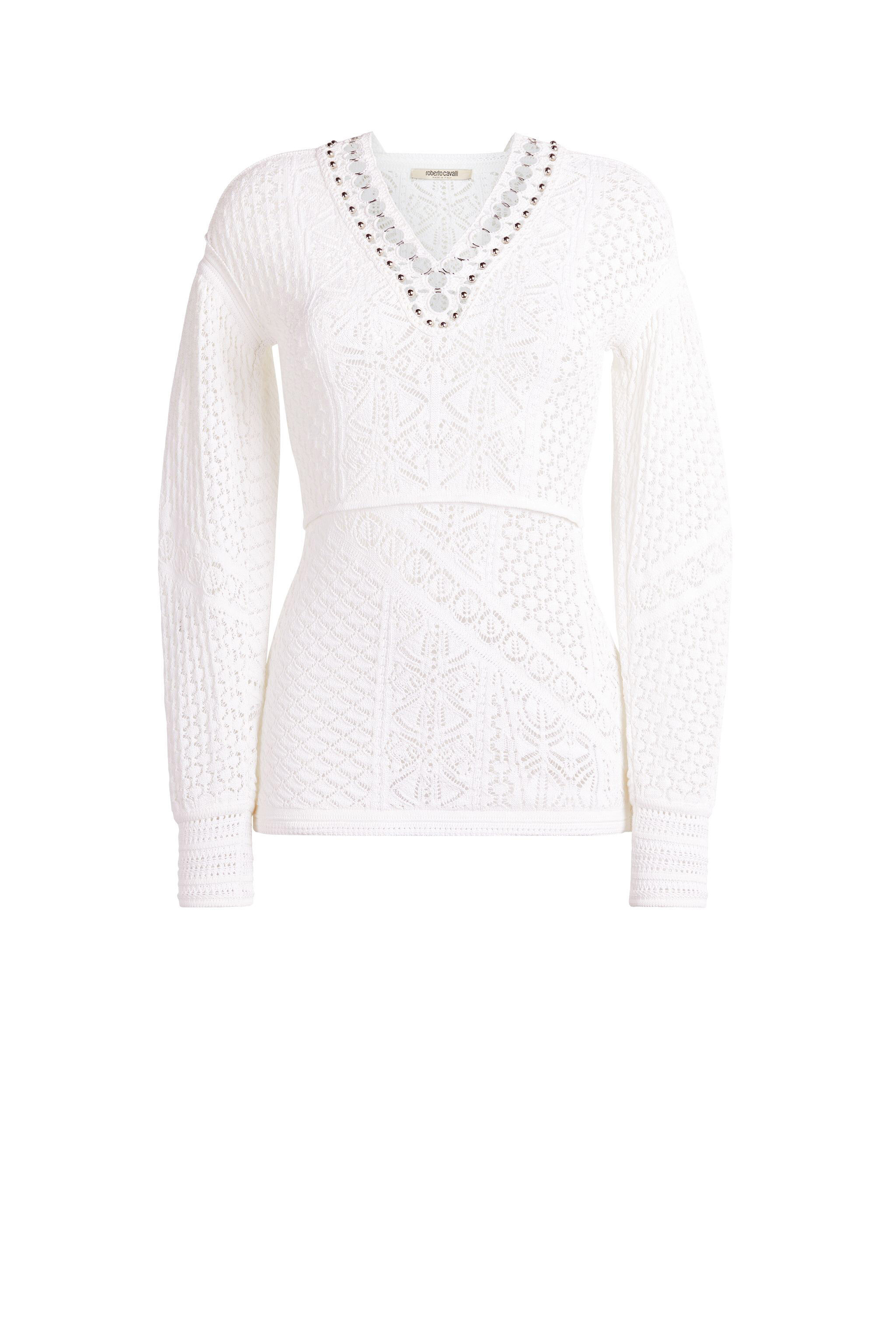RC Crochet-Knit Top Bianco JQM600-MR001