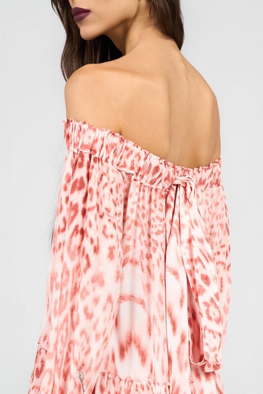 RC Jaguar Pink Print Mini Dress PINK XQT106-7HT23