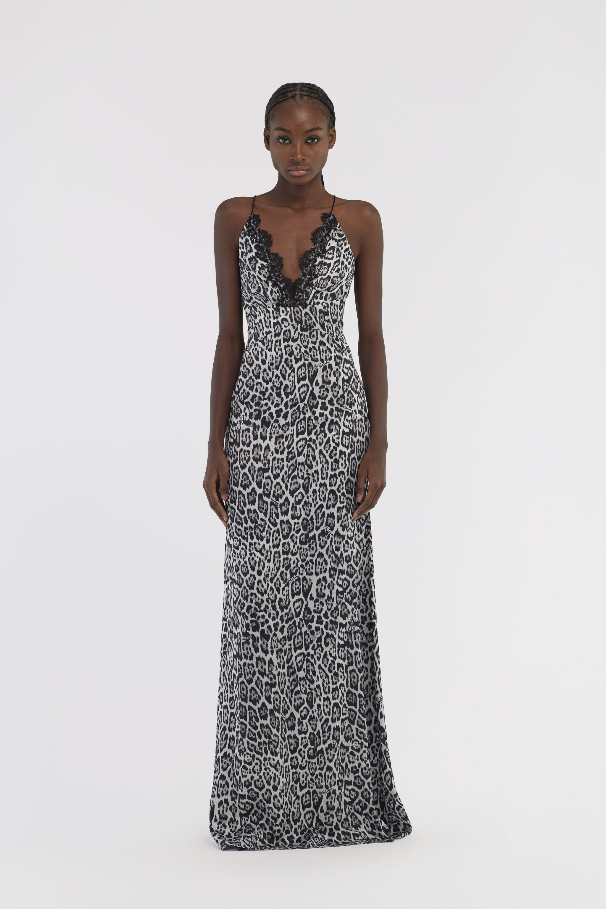 RC Slip dress with Leopard print Gray NOT10E-FXM81