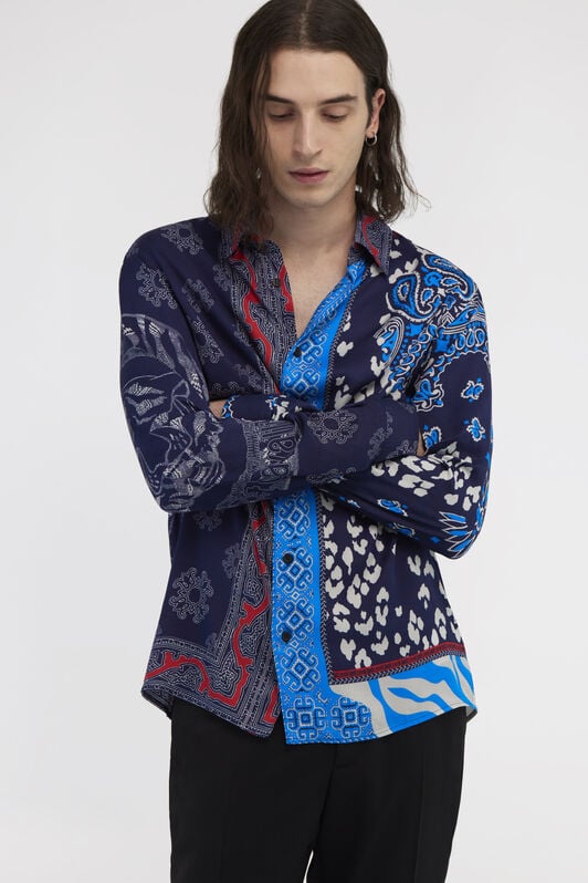 JC Camicia stampa Just Cavalli Blu RRT001-RR262