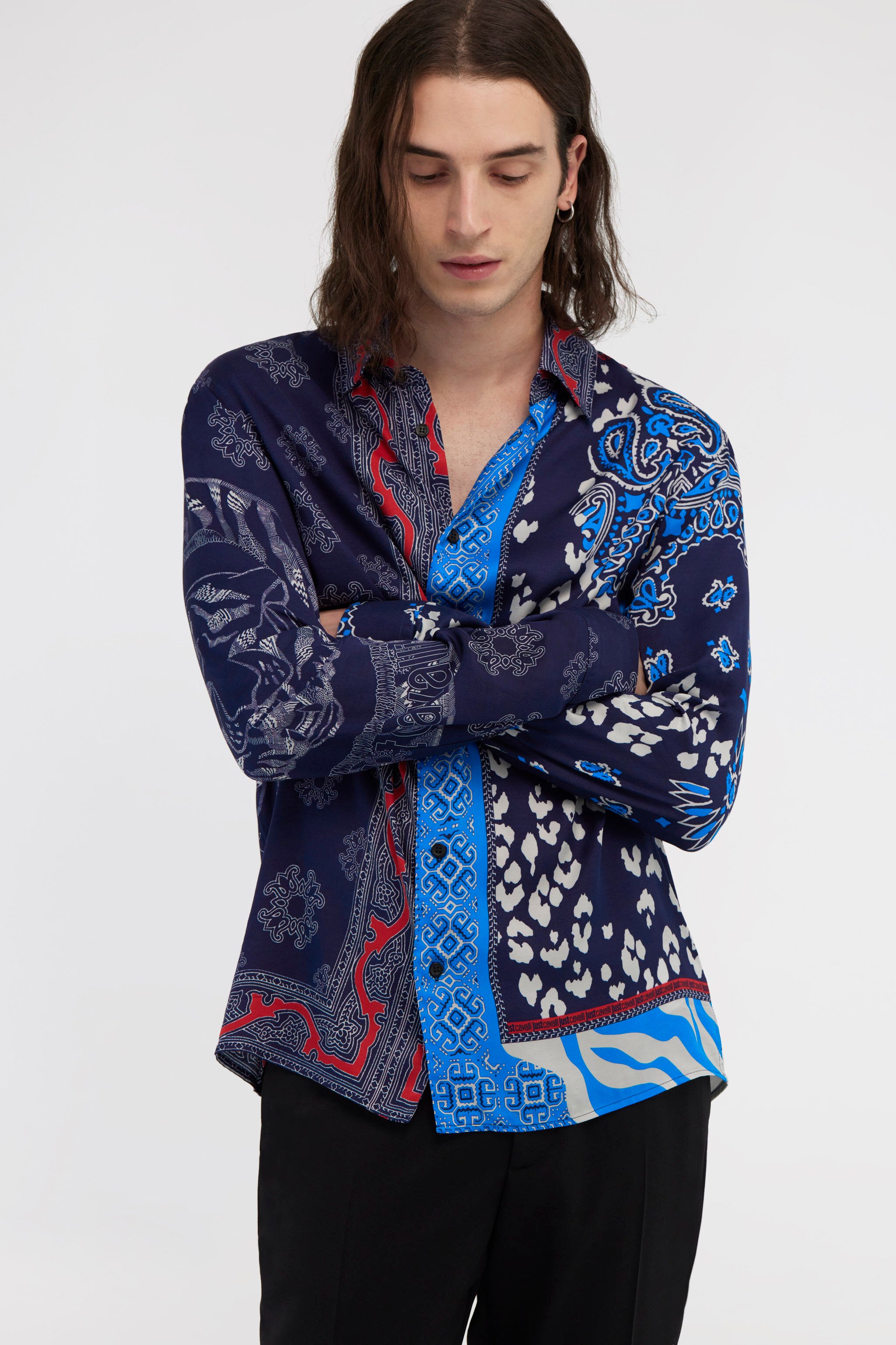 JC Camicia stampa Just Cavalli Blu RRT001-RR262