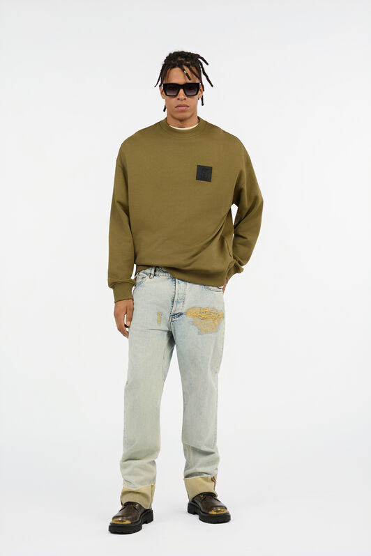 JC Military Green Sweatshirt With Logo Patch VERDE 185 VFT091-VF135