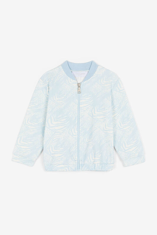 JU Animalier Patchwork-Print Bomber Jacket JU Animalier Patchwork-Print Bomber Jacket Light blue OJT90D-FOC76
