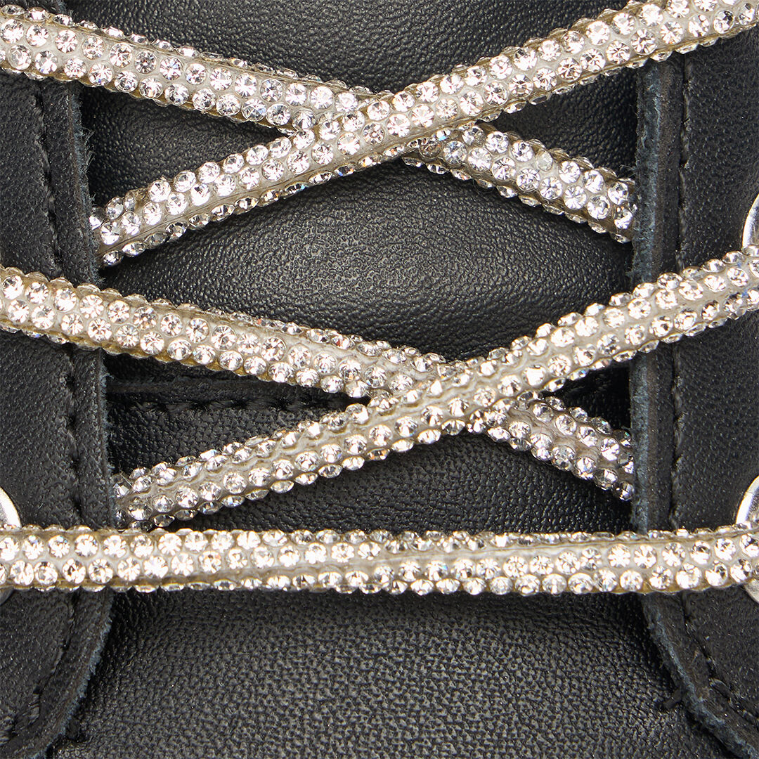 JC Lace-Up Sneakers With Rhinestones Black/White UFS030-UF352