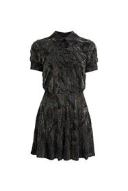 ${brand} Mini-robe en soie à perles et plumes de paon ${colorDescription} ${masterID}