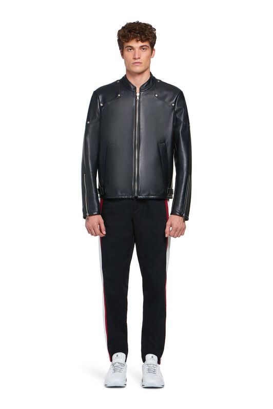 RC Schwarze Lederjacke mit Nieten BLACK INP810-PN190
