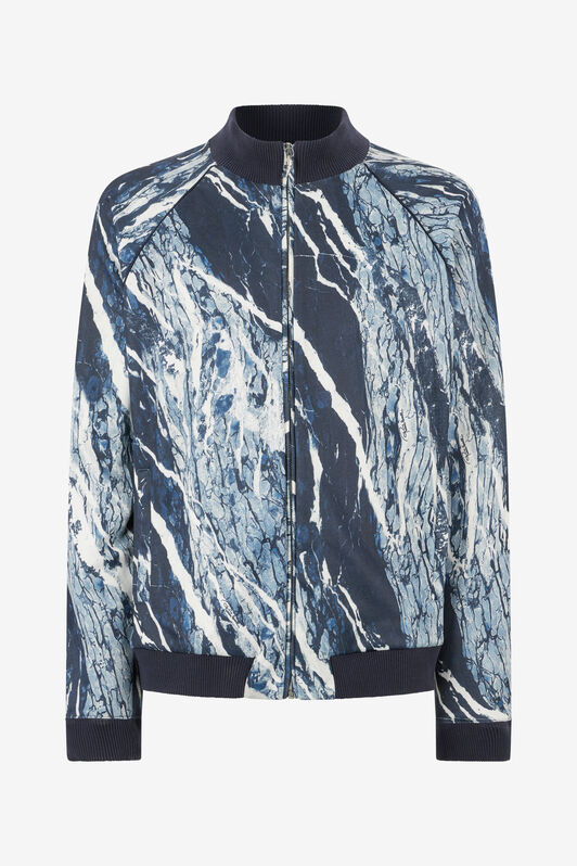 RC Sweatshirt Mit Reißverschluss Und Rubane-Print Dunkelblau URT66A-2QN78