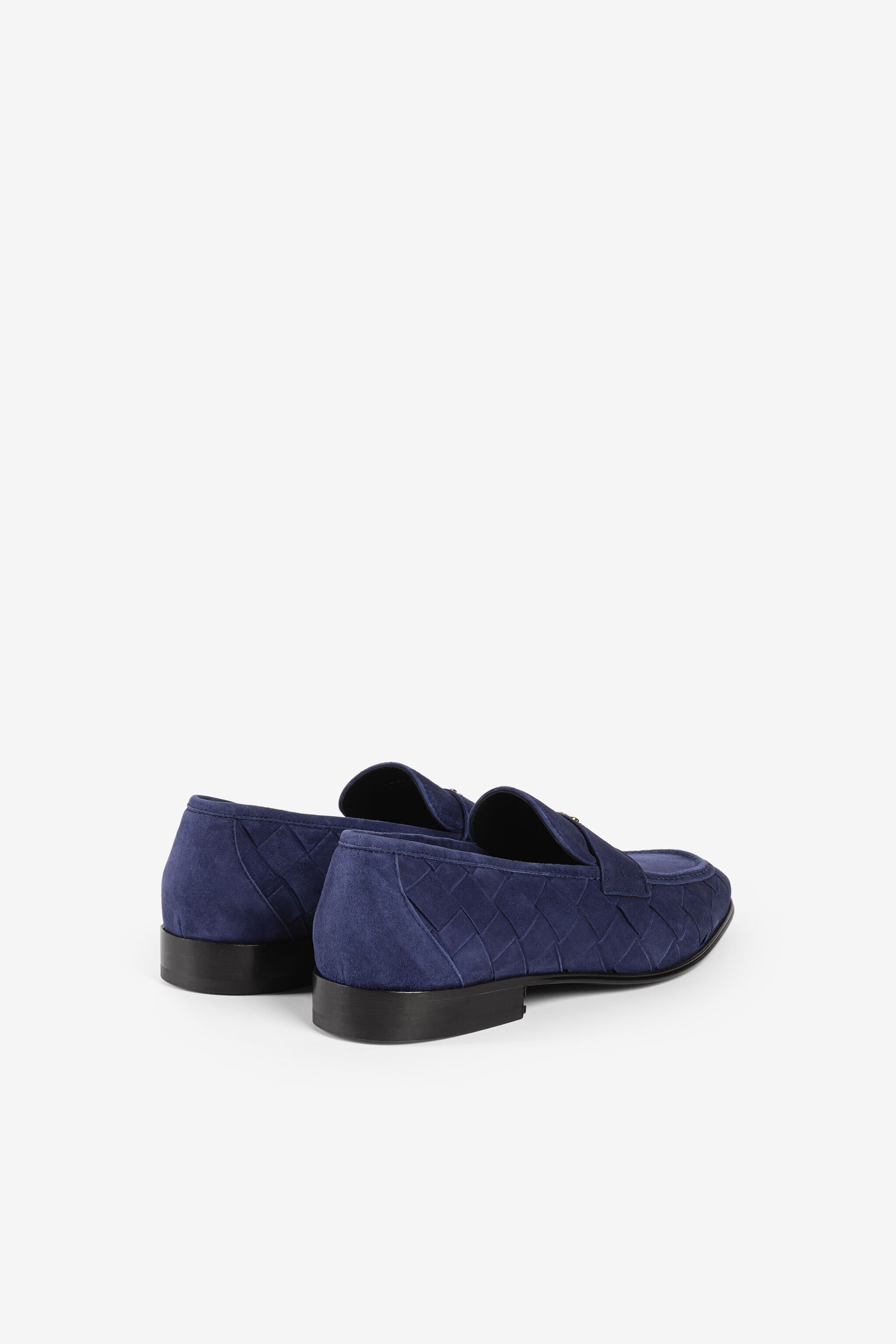 RC Logo-plaque suede loafers BLU QRS006-PC001
