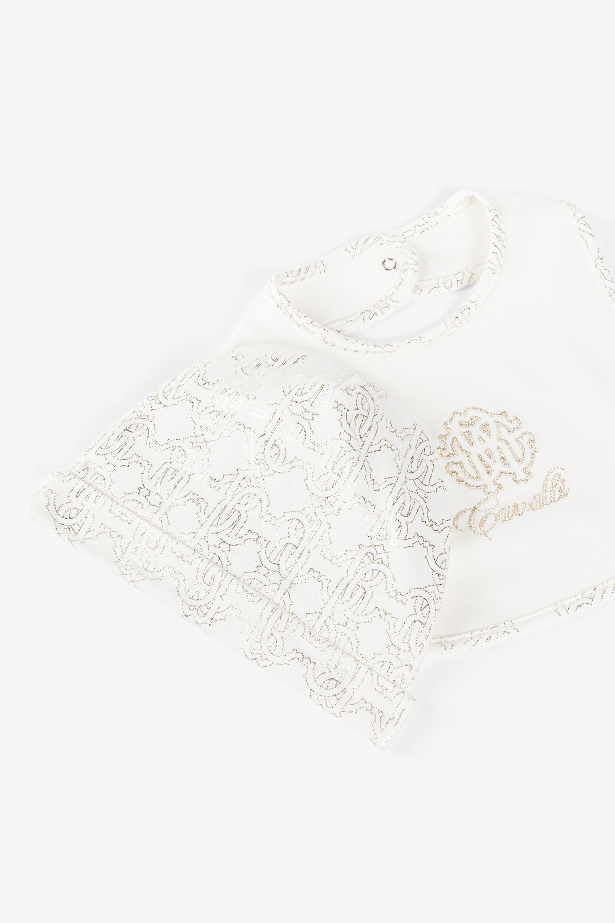 JU RC Monogram-Embroidered Cotton Babygrow Set White RJT848-JD001