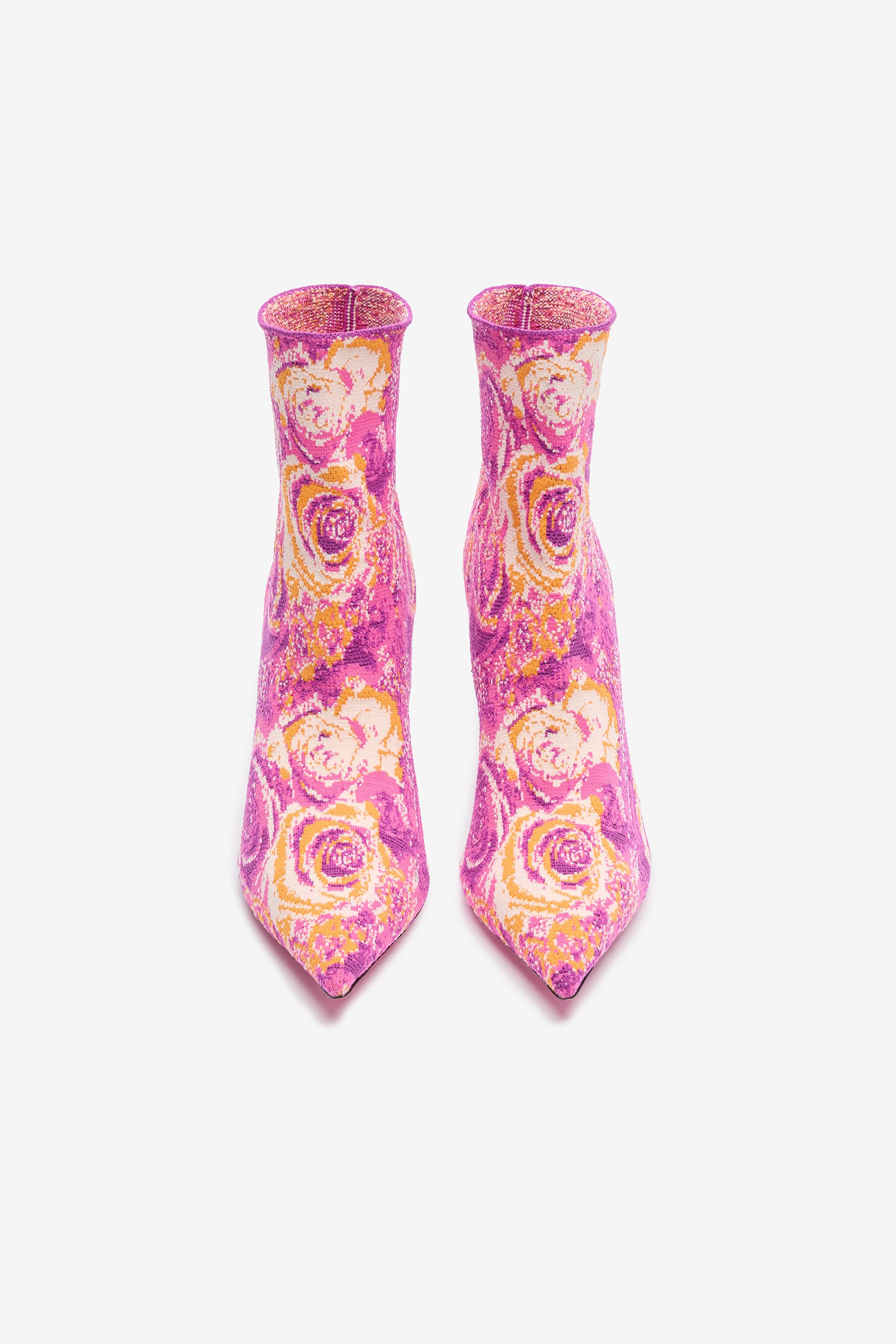 RC Ankle Boots With Rose Inlay Fuchsia UKS004-PQP01