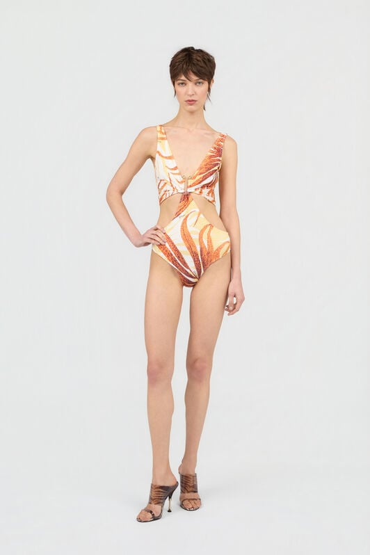 JC Golden Palm One-Piece Swimsuit 004 OFF WHITE + 638 WFM034-WF753