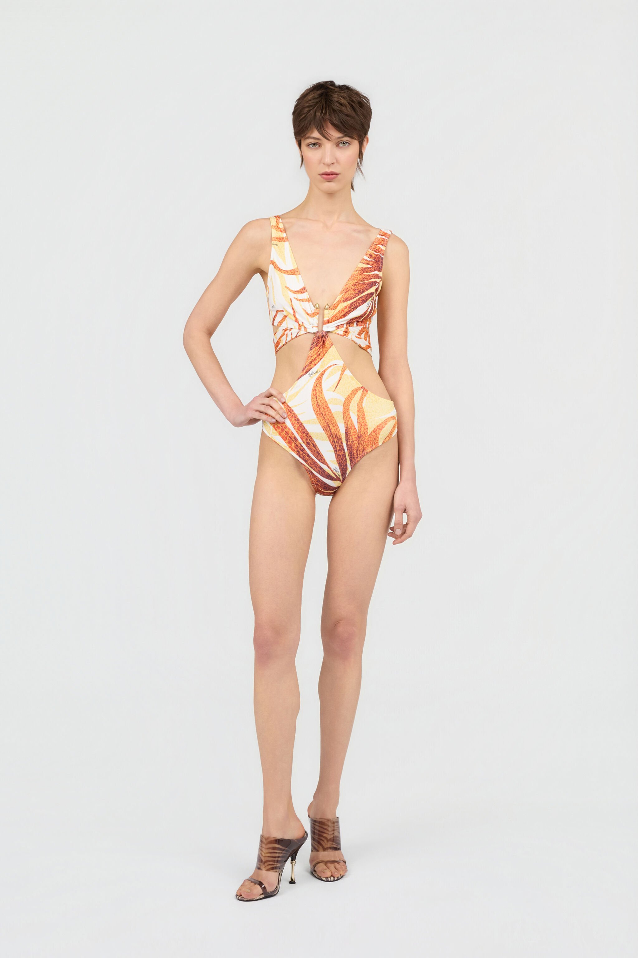 JC Golden Palm One-Piece Swimsuit 004 OFF WHITE + 638 WFM034-WF753