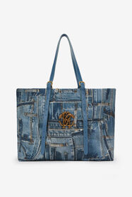 RC Shopping Bag Stampa Denim Patchwork JEANS WKB001-DLL01