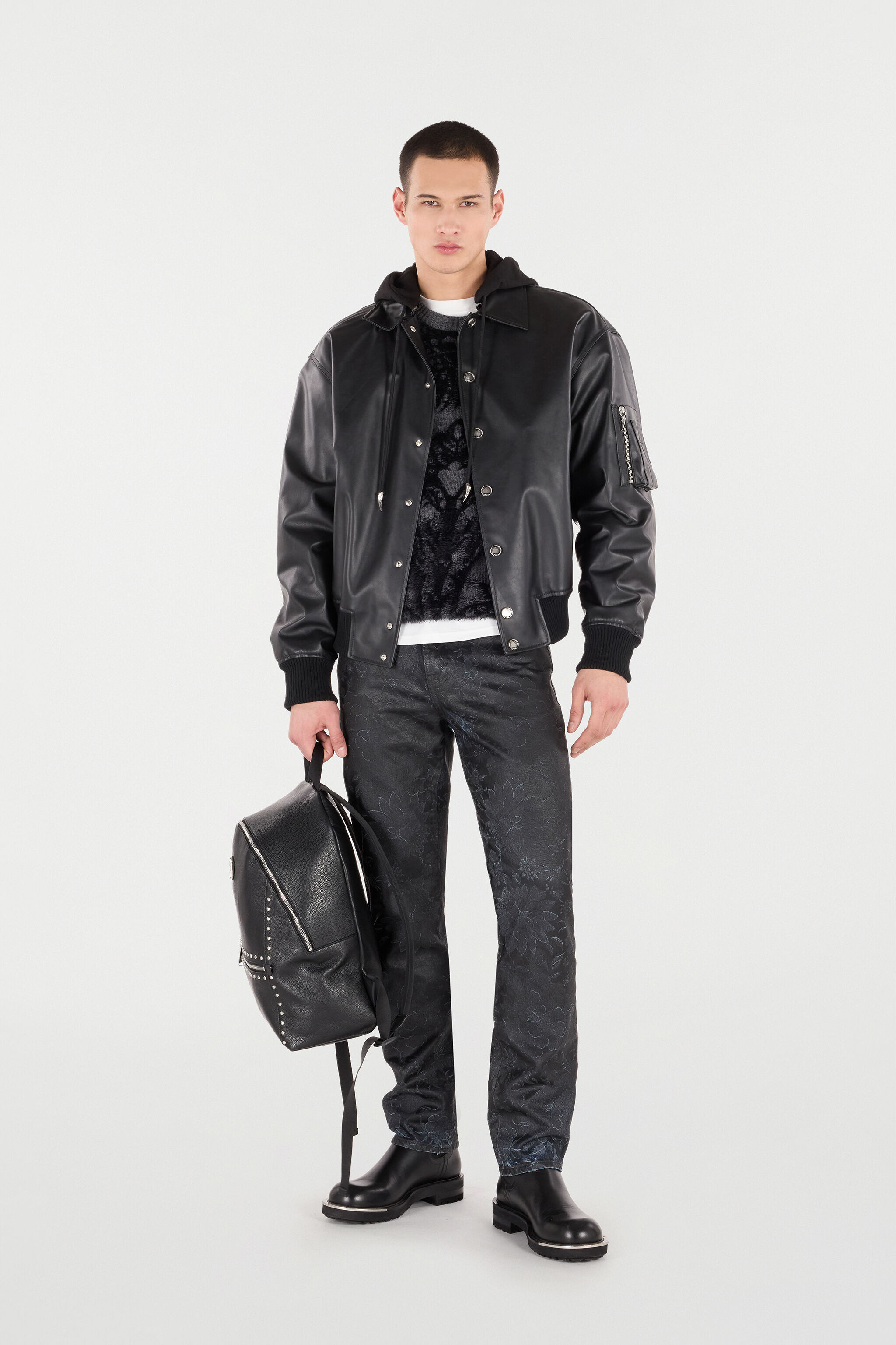 RC Jeans Con Motivo Floreale E Scoloriture Nero VNJ201-VT035