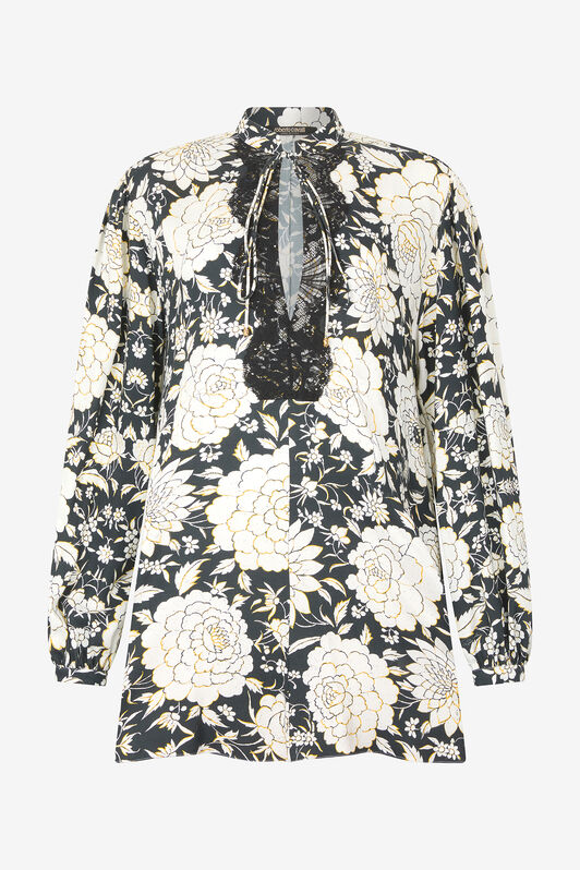 RC Mini Dress with Floral Print and Lace RC Mini Dress with Floral Print and Lace Black/White VQT134-LXP71
