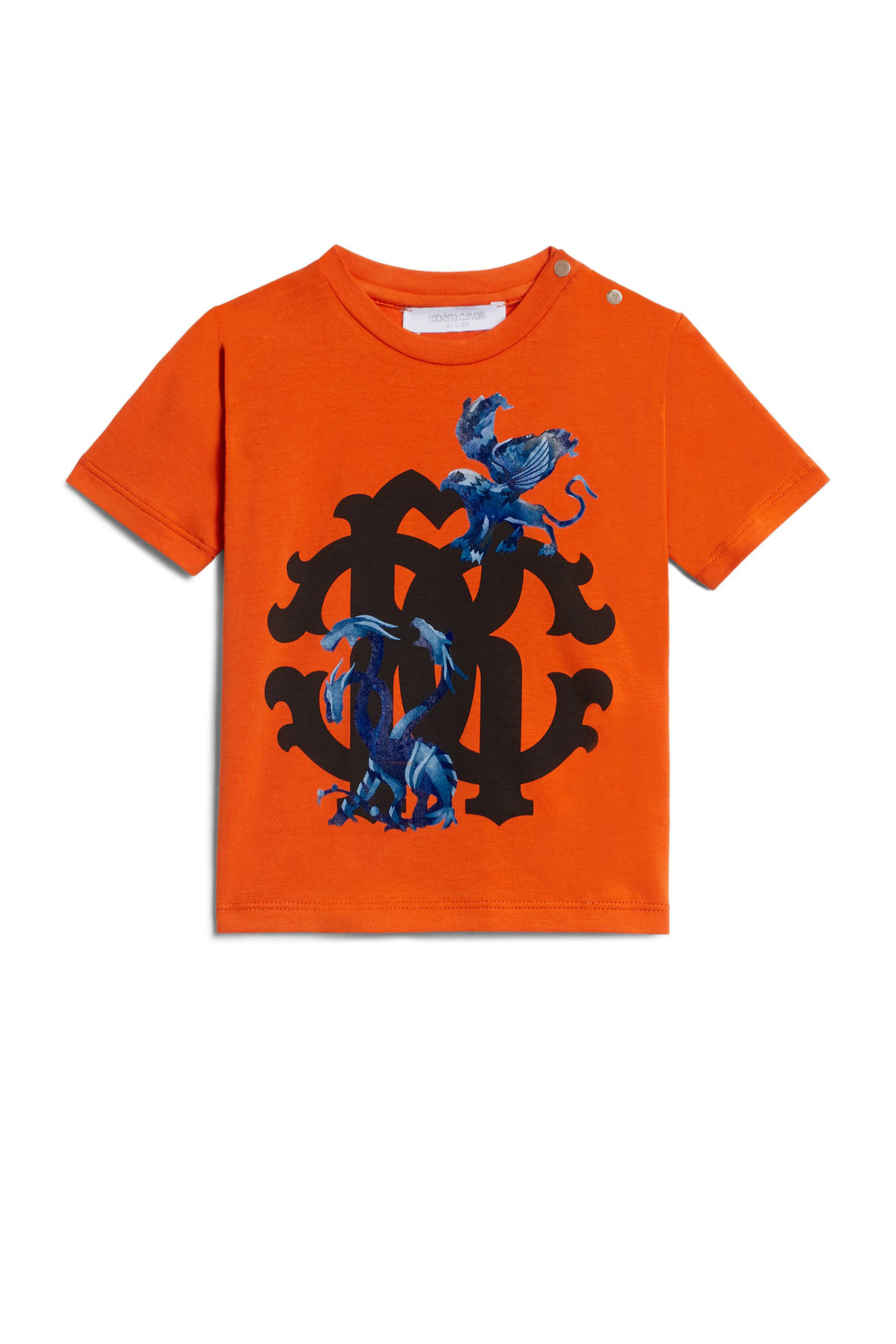 JU T-Shirt mit Odyssea Print und Logo ORANGE IJT685-JV025