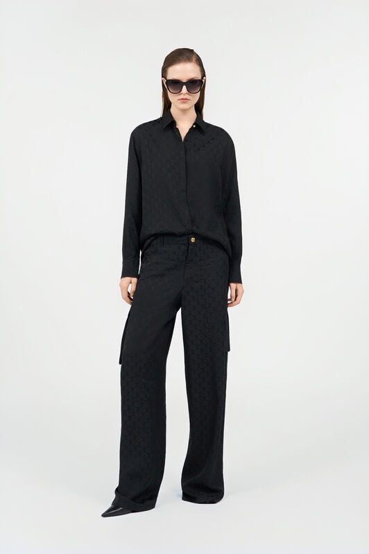 RC Camicia In Misto Seta con Monogram RC RC Camicia In Misto Seta con Monogram RC NERO VKT704-RK010