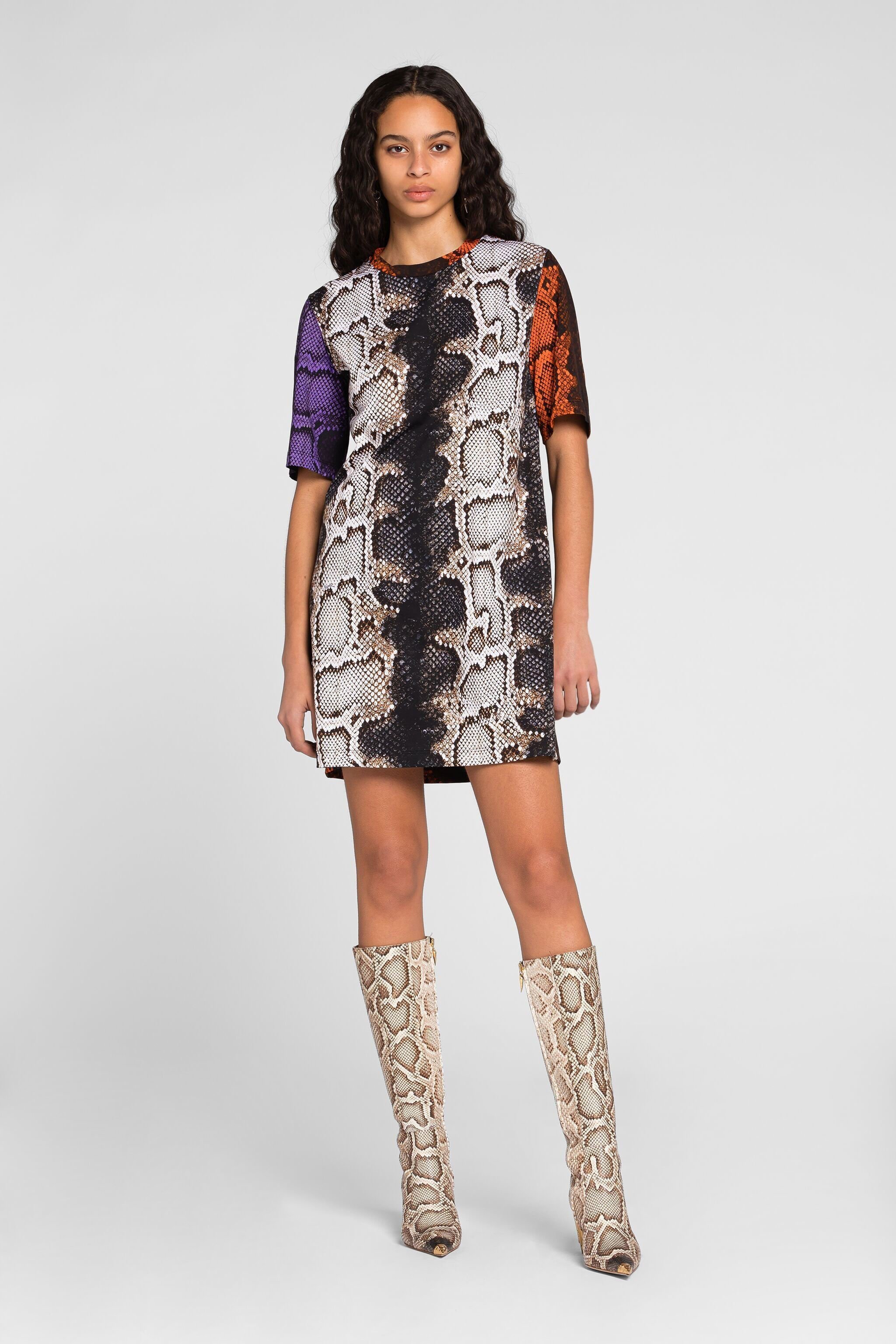 RC Python-Print Mini Dress NATURALE/NATURALE PQT10A-3PF01