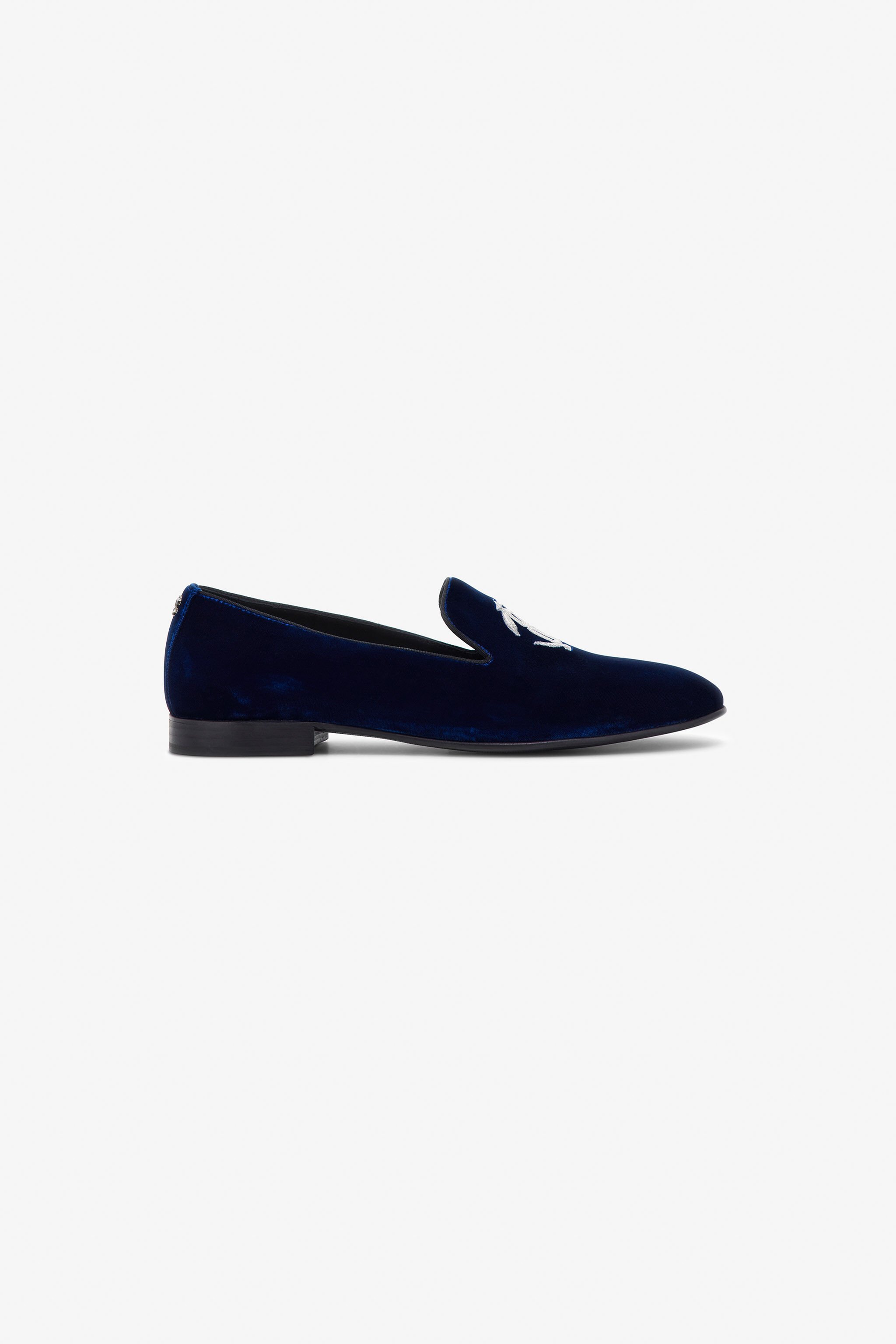 RC Velvet loafers with Monogram Mirror Snake Dark blue SRS003-VL005