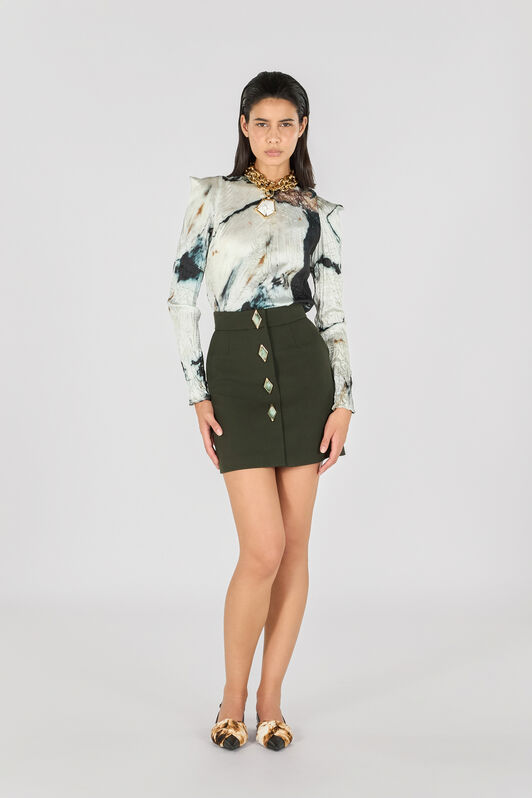 RC Blouse with Marble print Black/White TWT600-7NN18