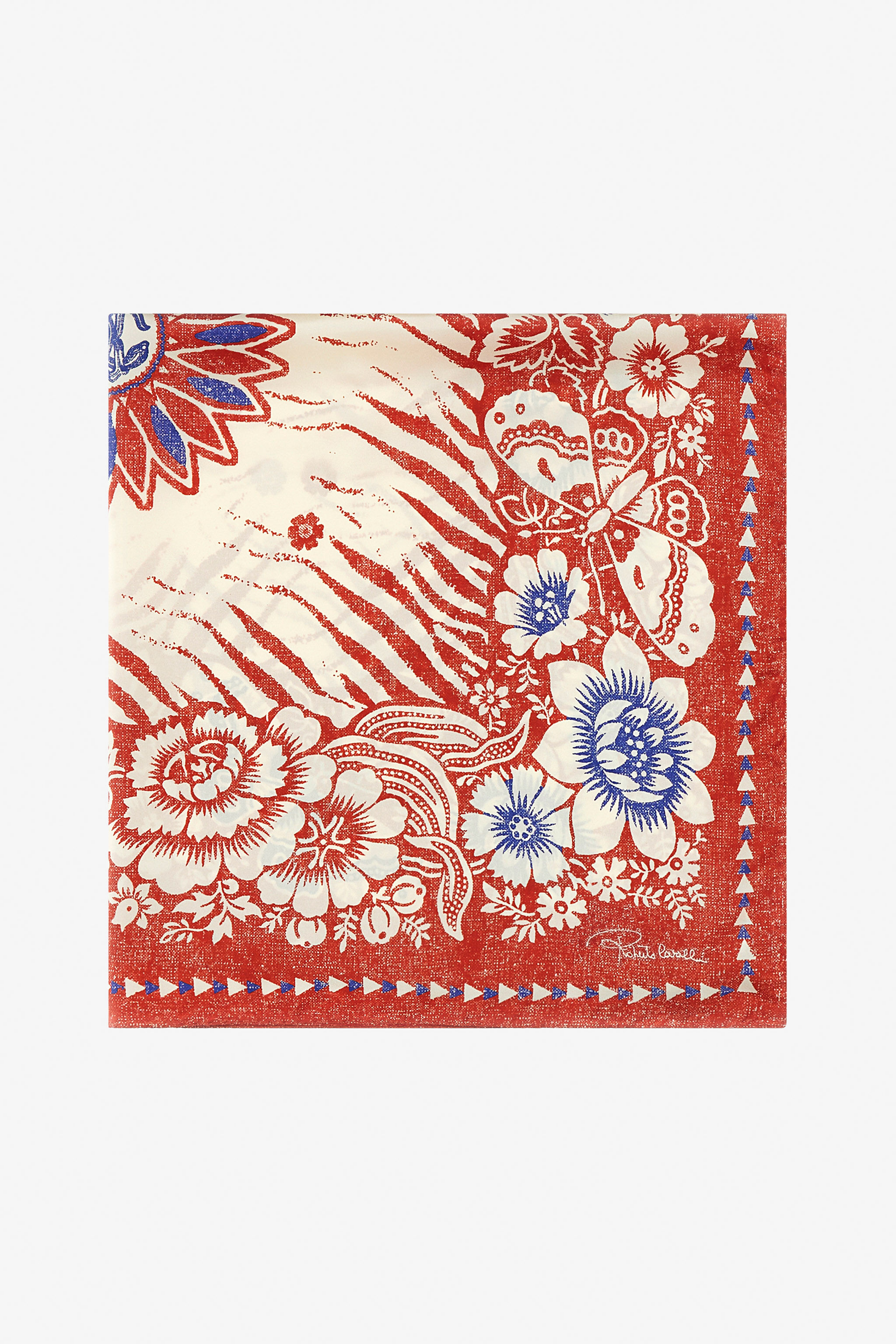 RC Scarf with Zebra Pattern and Mirror Snake Monogram Red TALR54-IR071