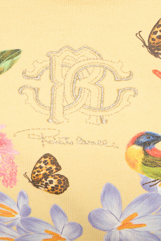 JU Yellow Sweatshirt with Tropical Print YELLOW VJT660-CF050