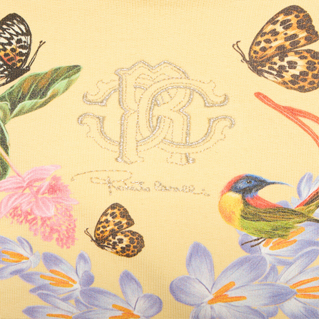 JU Yellow Sweatshirt with Tropical Print YELLOW VJT660-CF050