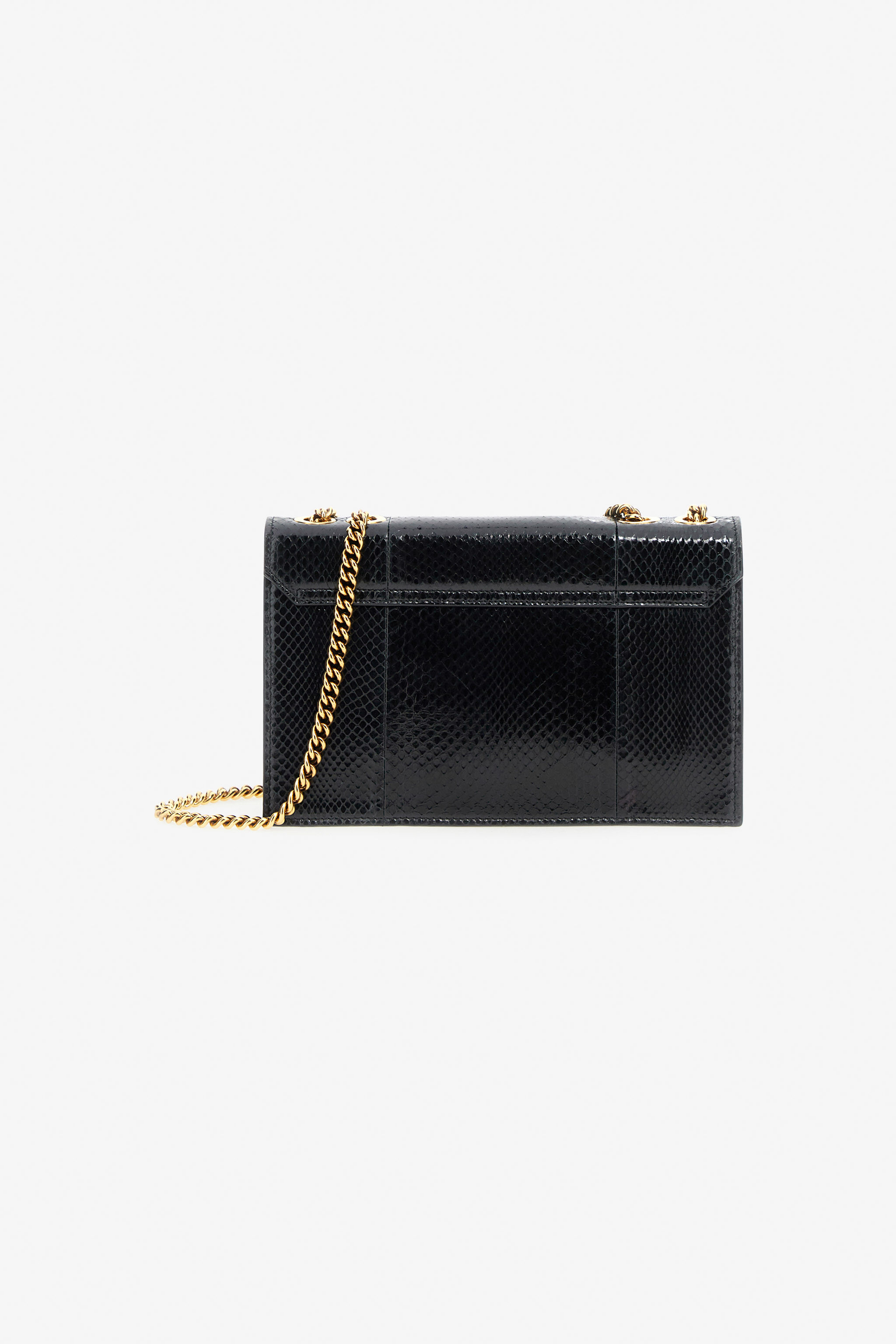 RC Shoulder Bag with Monogram Mirror Snake Black SKB120-PA001