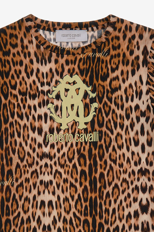JU Jaguar Skin printed t-shirt Light brown SJT625-JFF65