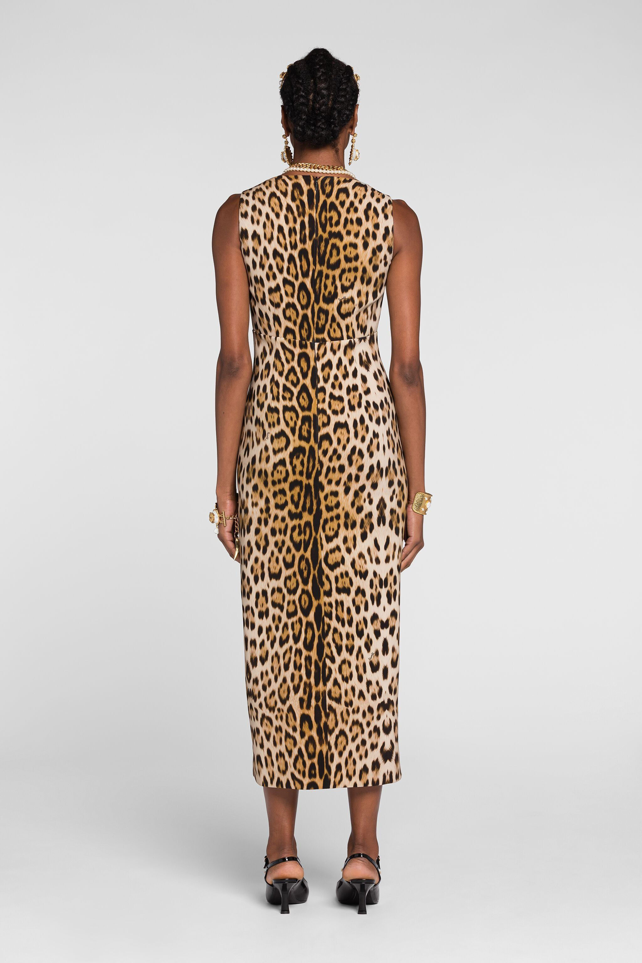 RC Kleid mit Jaguar-Print Hellbraun QKT119-7OF53