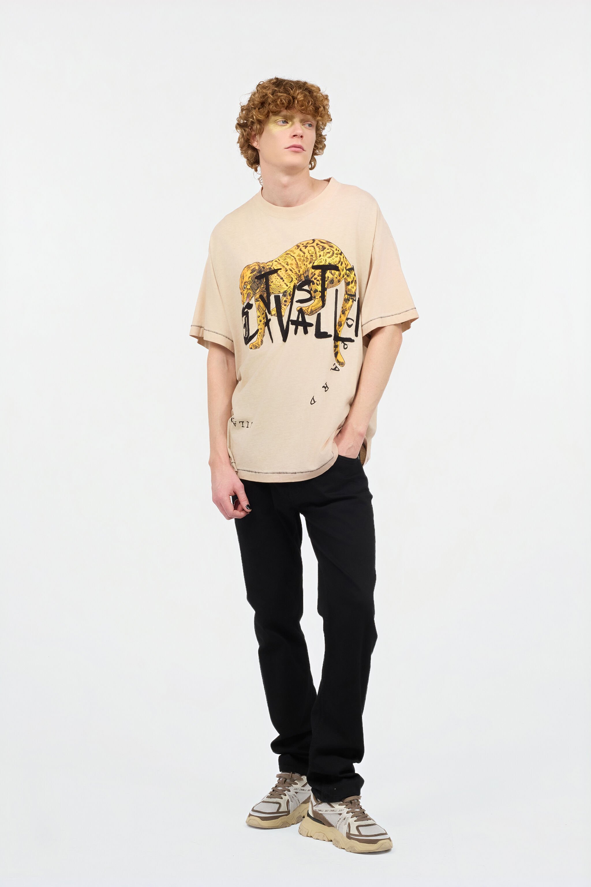 JC T-Shirt With Leopard Light Brown UFT039-UF059