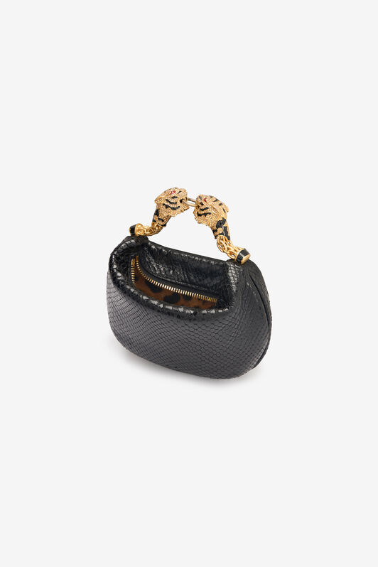 RC Mini Hobo Roar Bag With Snake Print Black UKB013-PZ579