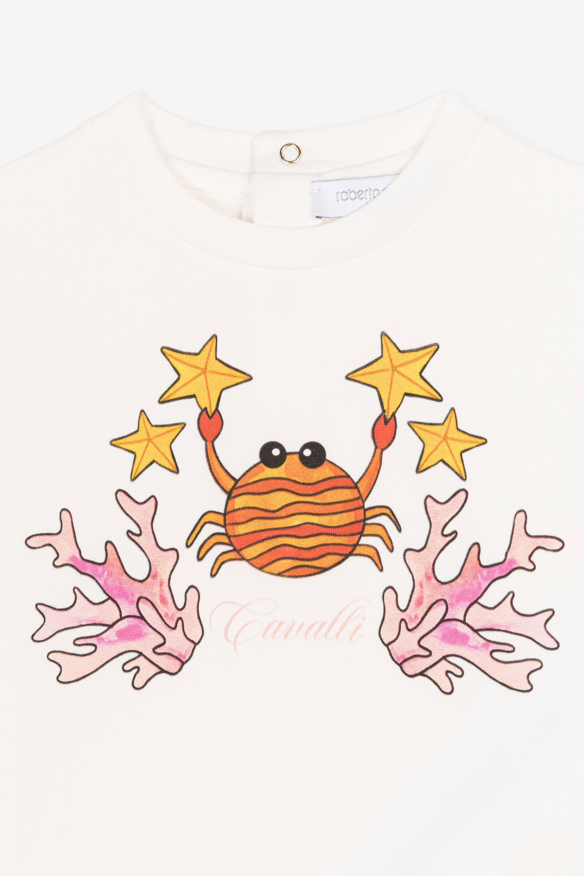 JU Crab-print short-sleeved T-shirt White QJT650-JV025