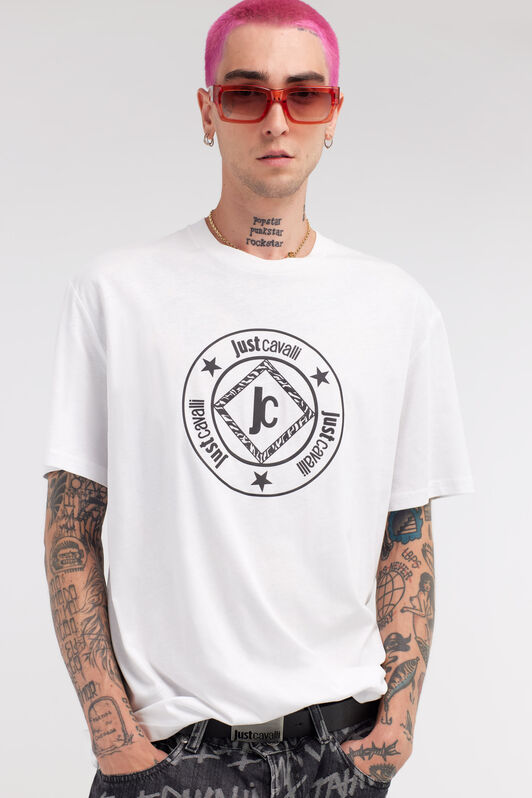 JC Just Cavalli Logo T-Shirt White RRT937-RR199