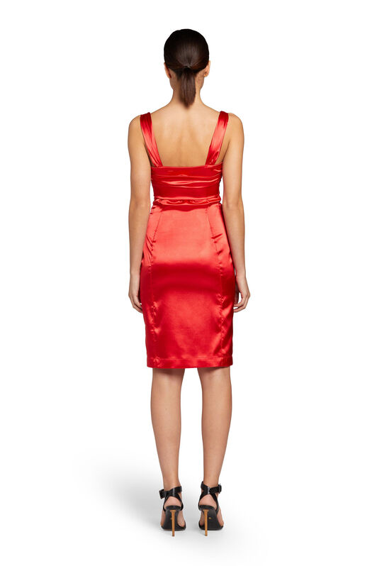 RC Snake-Embellished Bodycon Dress Rosso FST104-RD028