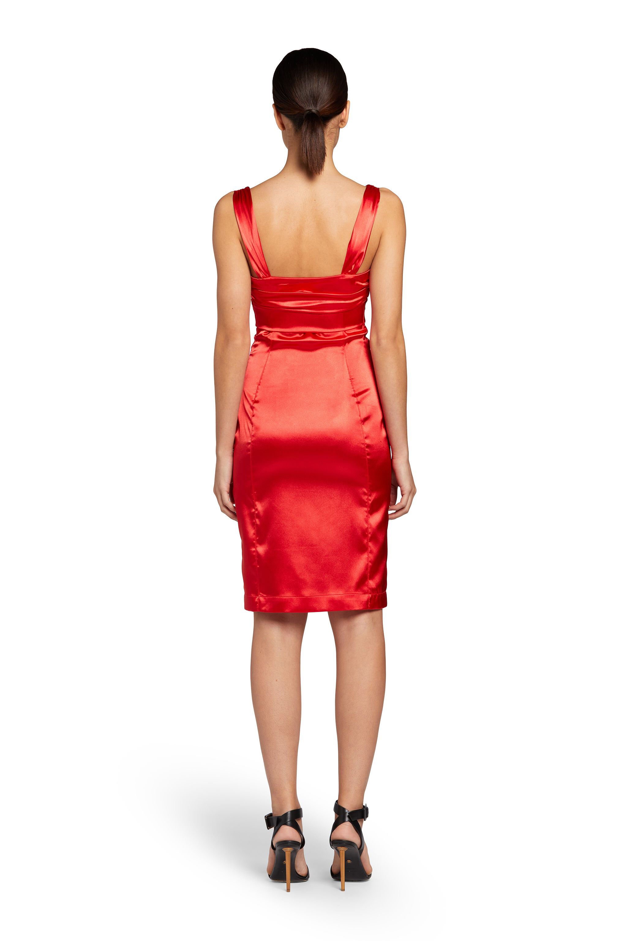 RC Snake-Embellished Bodycon Dress Rosso FST104-RD028