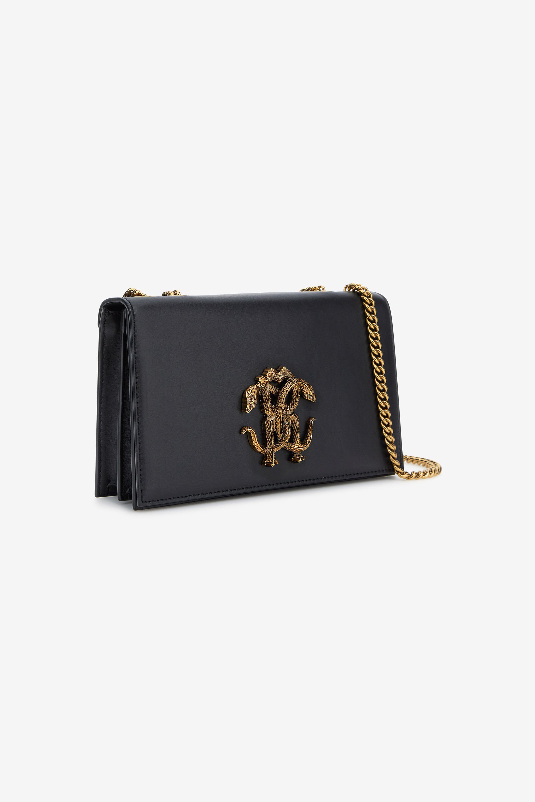 RC Shoulder bag with Monogram Mirror Snake Black SKB120-PZ172