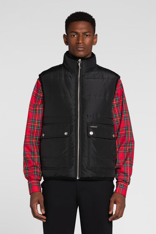 RC Slogan-Print Padded Gilet RC Slogan-Print Padded Gilet Black PRT836-SB095
