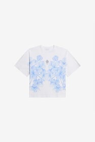 JU Baumwoll-T-Shirt Mit Plumago Print WHITE/BLUE WJT60R-JD001