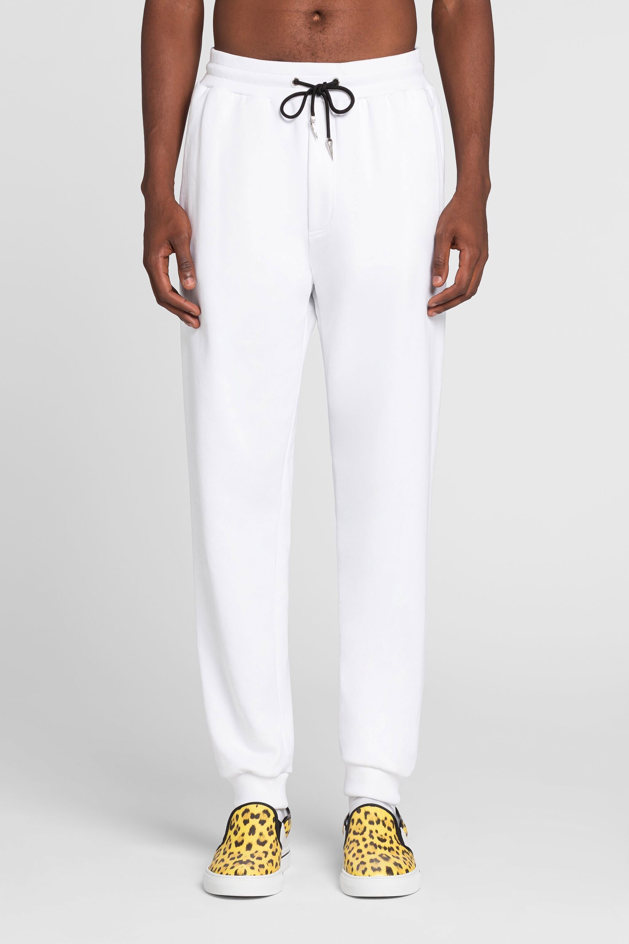 RC Logo-Print Cotton Sweatpants White QRT25A-CF050