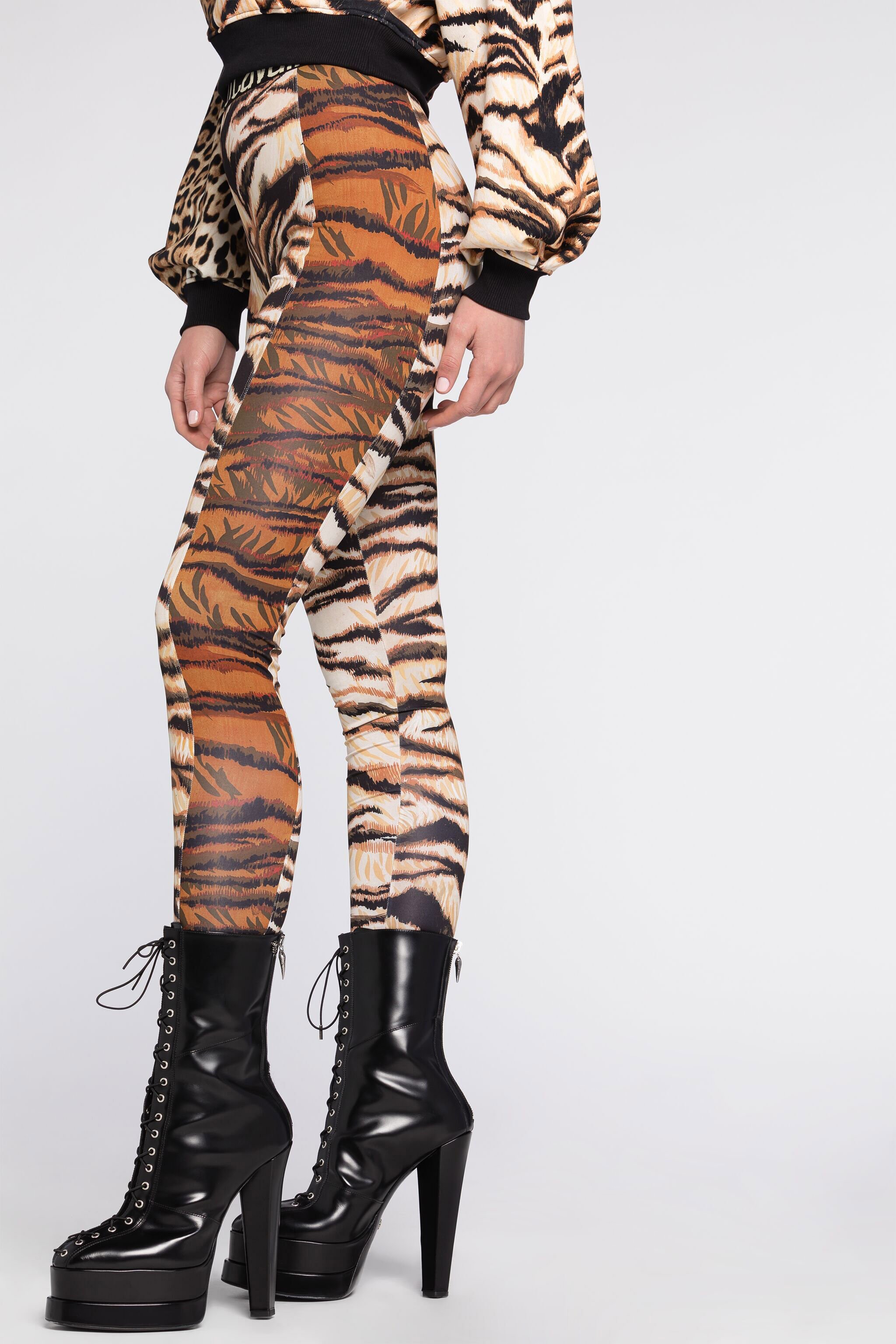 RC Tiger-Print Leggings Light Brown RKT26A-LNH36