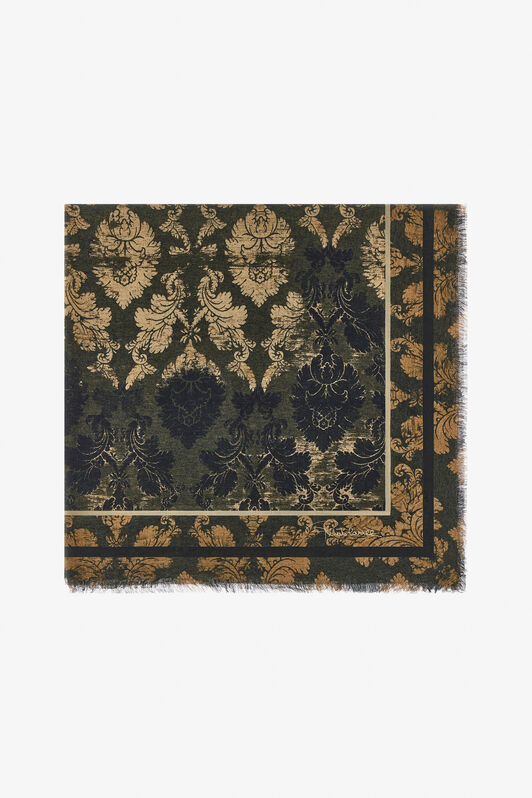 RC Scialle Con Stampa Broccato Verde scuro TALR27-IR044