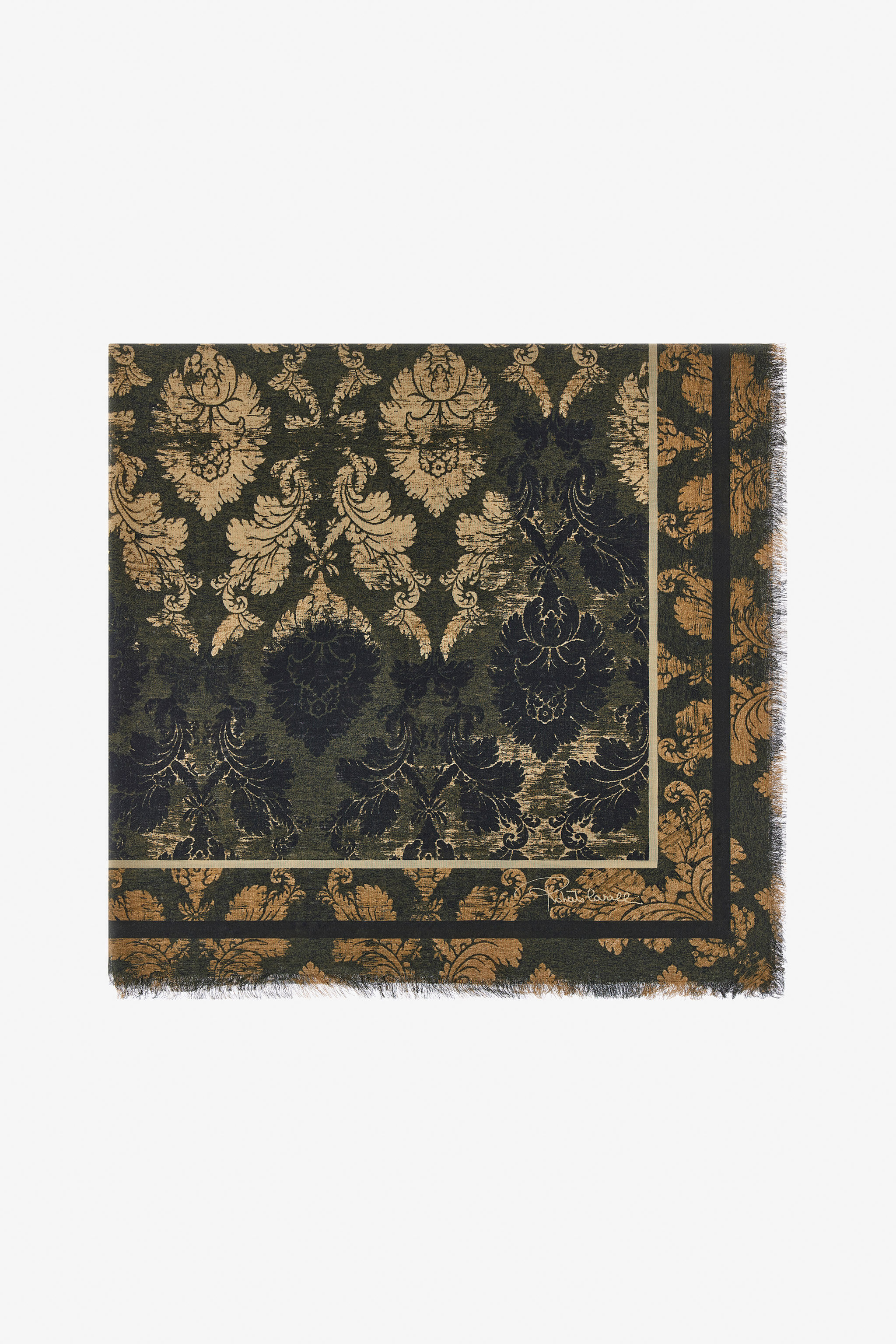 RC Scialle Con Stampa Broccato Verde scuro TALR27-IR044